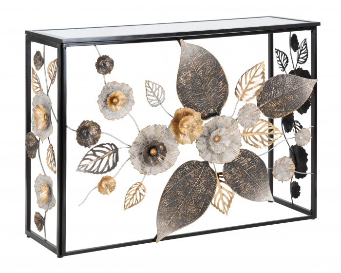 Consola Glam Dark, Fier/MDF/Oglinda, Multicolor, 80x111.8x41.9 cm [8]