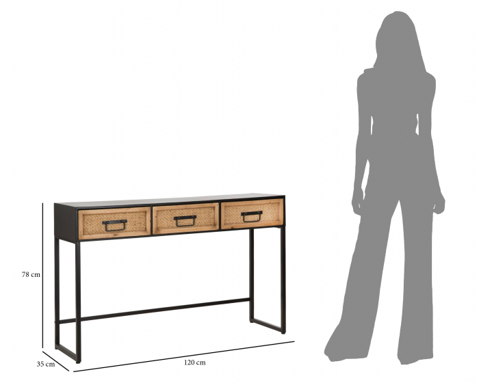 Consola Hanoi, Fier/MDF, Multicolor, 78x120x35 cm [5]