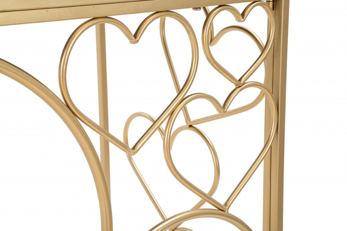 Consola Heart, Fier/MDF/Oglinda, Auriu, 80x120x43 cm [4]
