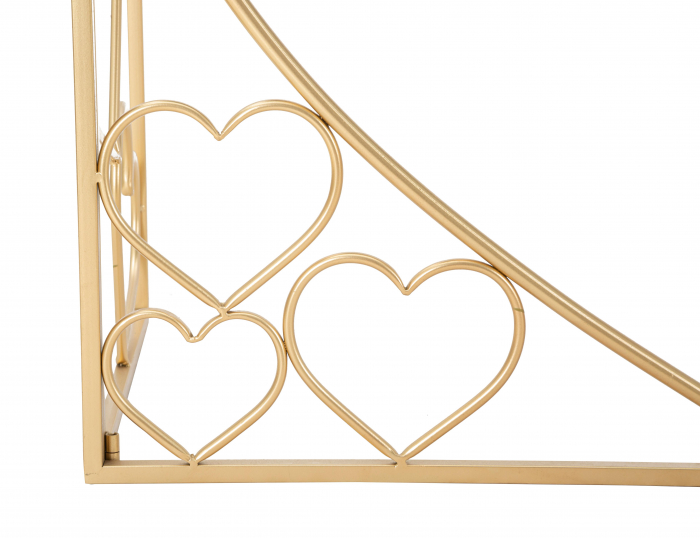 Consola Heart, Fier/MDF/Oglinda, Auriu, 80x120x43 cm [2]
