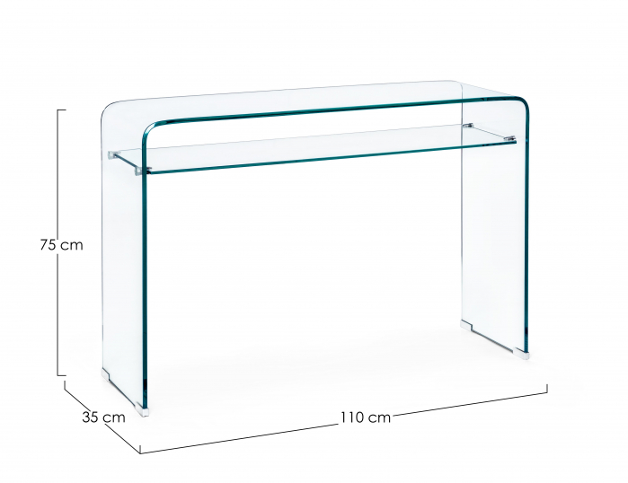 Consola Iride Rect, Sticla, Transparent, 110x35x75 cm [5]