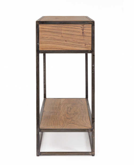 Consola Janak, Lemn/Otel, Maro/Negru, 135x35x80 cm [3]