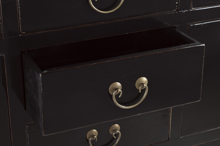 Consola Jinan, Lemn, Negru, 137x35x107 cm [7]