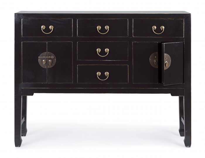 Consola Jinan, Lemn, Negru, 137x35x107 cm [2]