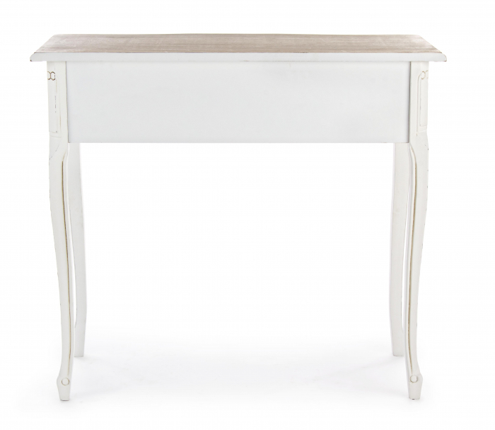 Consola Justine 2 sertare, MDF/Lemn, Maro/Alb, 90x40x80 cm [3]