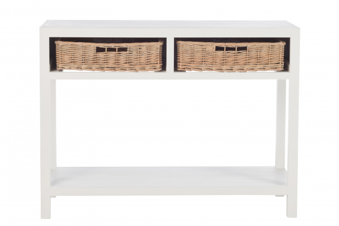 Consola, Lemn, Alb, 110.5x44x82 cm [2]