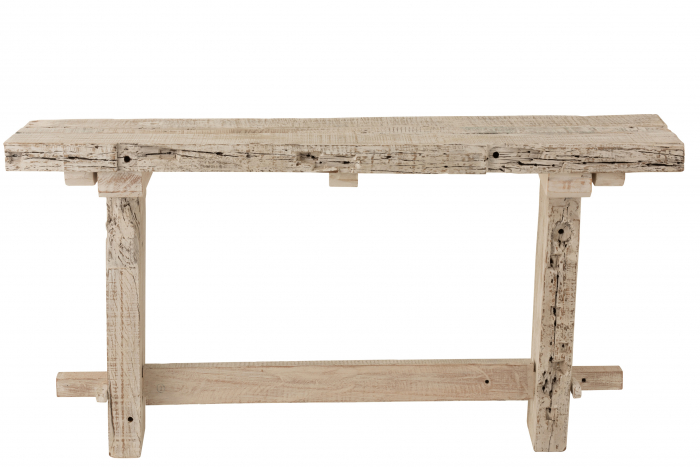 Consola, Lemn, Alb, 150x37x77 cm [2]