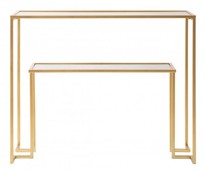 Consola Level, Fier/Sticla, Auriu, 80x100x35 cm [8]