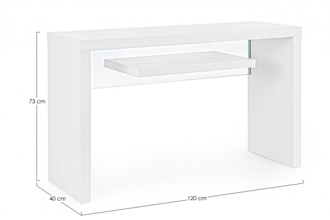 Consola Line, Lemn, Alb, 120x40x73 cm [2]