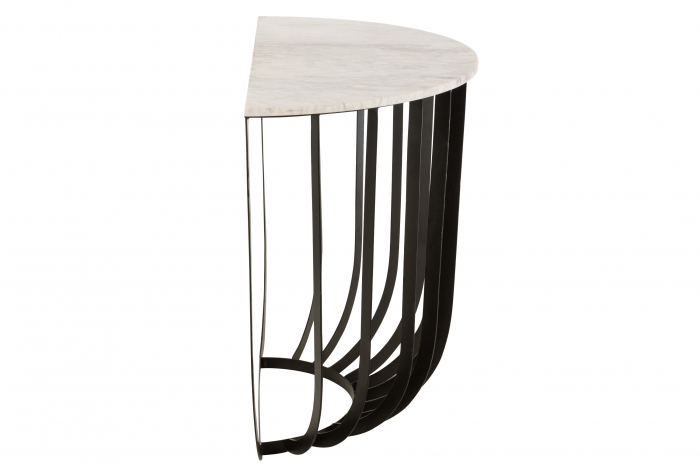 Consola, Marmura/Fier, Alb/Negru, 92x46x80 cm [3]