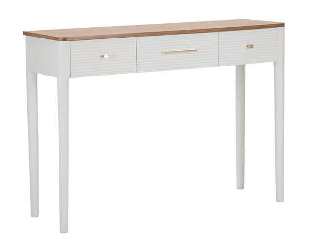 Consola Matera, Lemn/MDF/Fier, Alb/Maro, 80x107x37 cm [2]