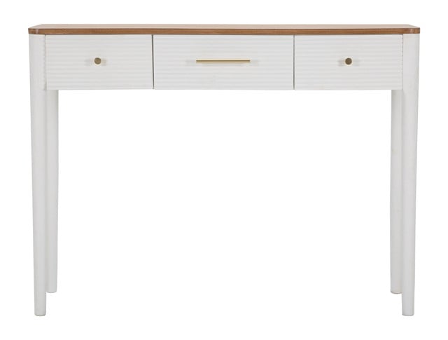Consola Matera, Lemn/MDF/Fier, Alb/Maro, 80x107x37 cm [6]