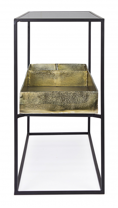 Consola Mavila, Otel/Aluminiu, Negru/Auriu, 117x40x85 cm [4]