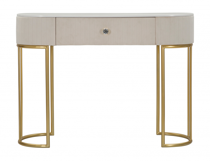Consola Montpellier, Fier/Lemn/Fibre sintetice, Crem/Auriu/Alb, 75x100x40 cm [6]