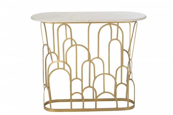 Consola Moza, Metal/Marmura, Auriu [2]