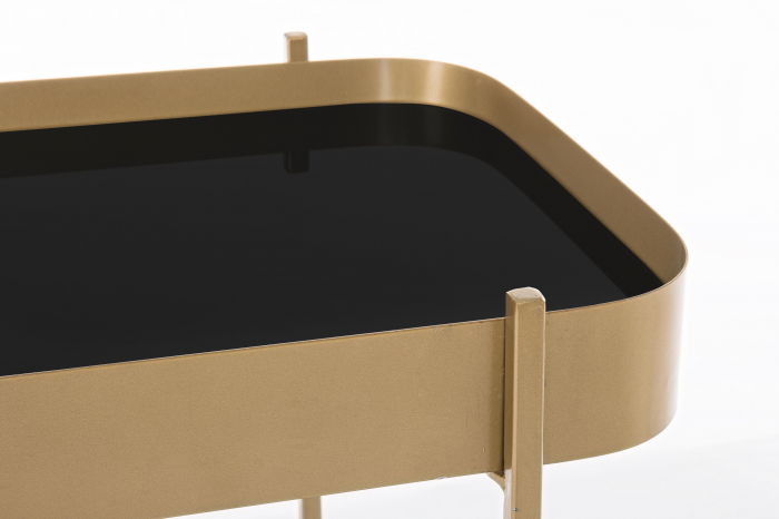 Consola Rashida, Otel/Sticla, Auriu/Negru, 120.5x43x75 cm [3]