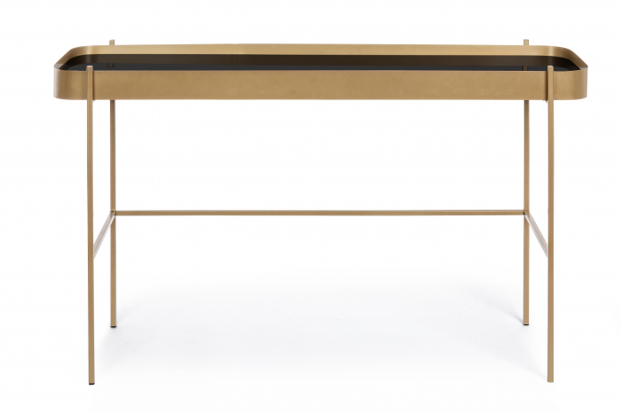 Consola Rashida, Otel/Sticla, Auriu/Negru, 120.5x43x75 cm [6]