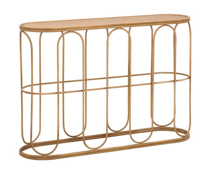 Consola Samui, Fier/Rattan, Natural, 77x110x32 cm [3]