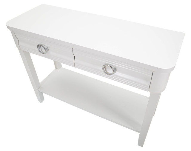 Consola Shine, Lemn/MDF/Metal, Alb, 82x110x40 cm [6]