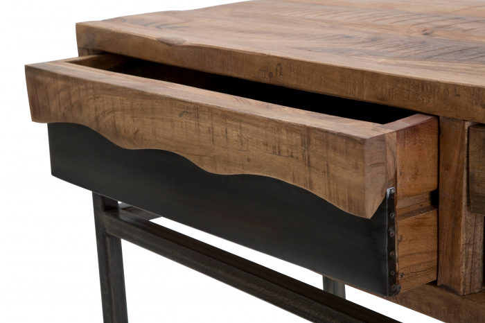 Consola Yellowstone, Lemn/Fier, Maro/Negru, 122x44x84 cm [6]