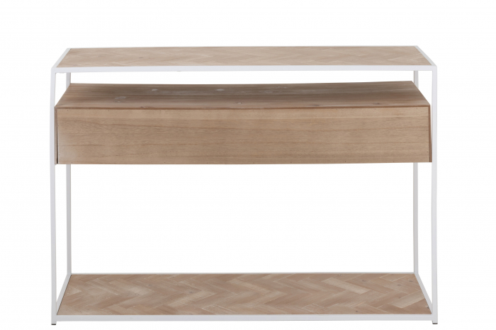 Consola Zigzag, Lemn, Alb, 120x40x80 cm [4]
