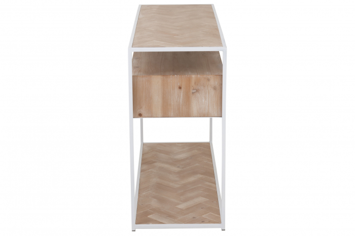 Consola Zigzag, Lemn, Alb, 120x40x80 cm [3]
