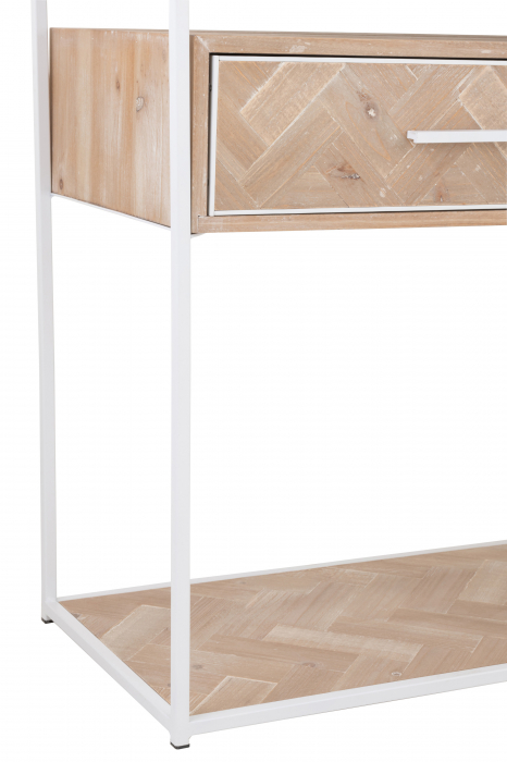 Consola Zigzag, Lemn, Alb, 120x40x80 cm [5]