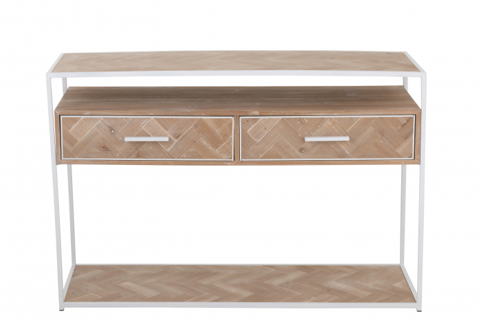 Consola Zigzag, Lemn, Alb, 120x40x80 cm [2]