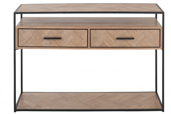 Consola Zigzag, Lemn, Negru, 120x40x80 cm [2]
