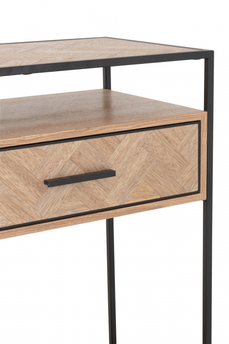 Consola Zigzag, Lemn, Negru, 120x40x80 cm [7]