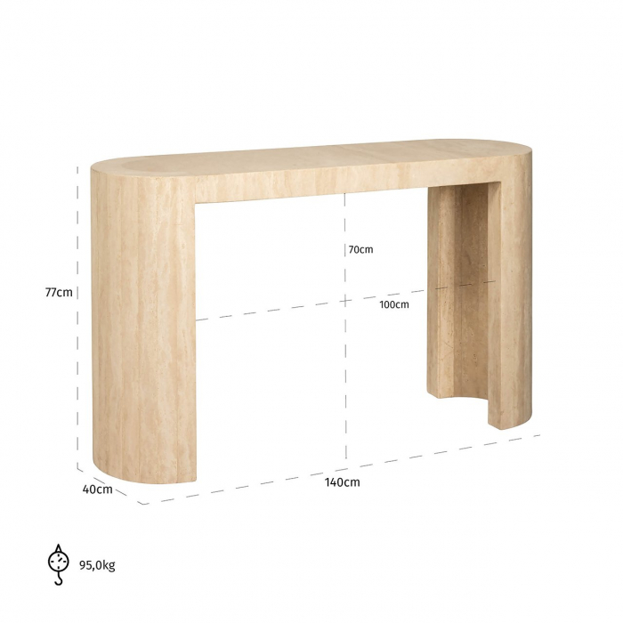 Consolă Biltmore travertin italian (bej) [5]