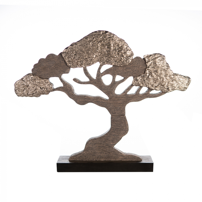 Copac Baobab lemn mango aluminiu, 50x60x9 cm