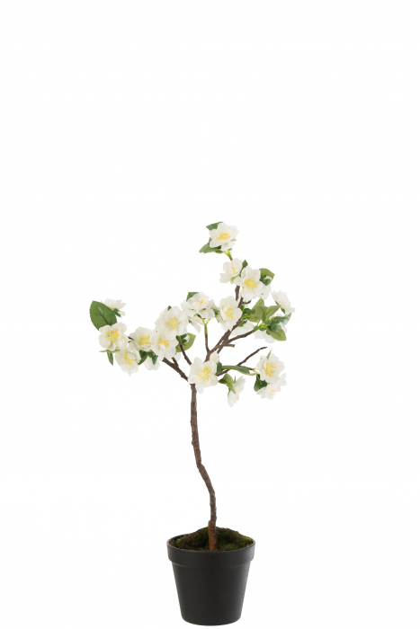 Copac inflorit, Sintetic, Alb, 24x24x52 cm [3]