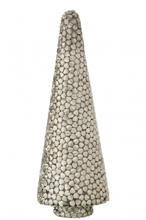 Decoratiune Copac, Sticla, Argintiu, 14x14x40 cm