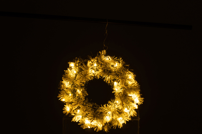 Coronita cu beculete LED, Material sintetic, Verde, 44x16x44 [3]