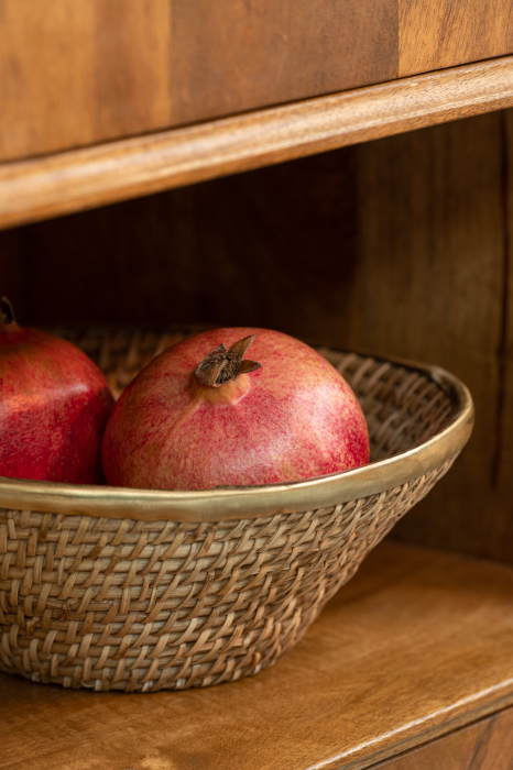 Cos decorativ, Fibre naturale, Auriu, 28.5x28.5x12.5 [1]