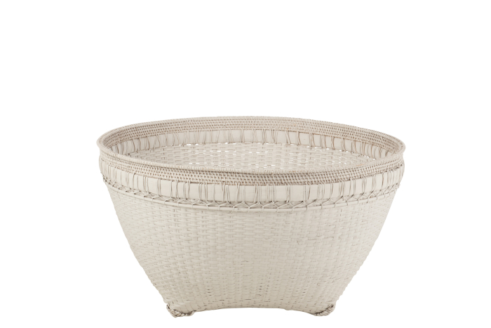 Cos impletit Round , Lemn, Alb, 84x84x41 cm [1]