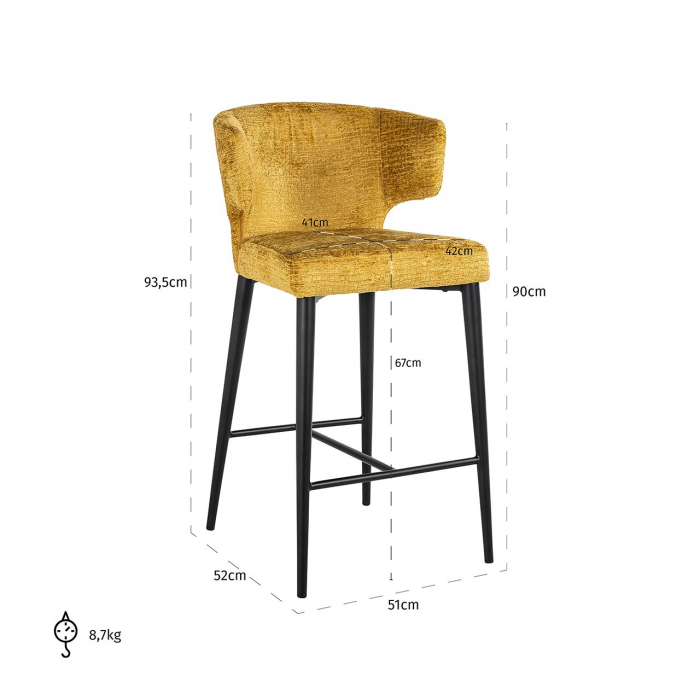 Scaun de bar Counter Taylor mustard fusion (Fusion mustard 06) [5]