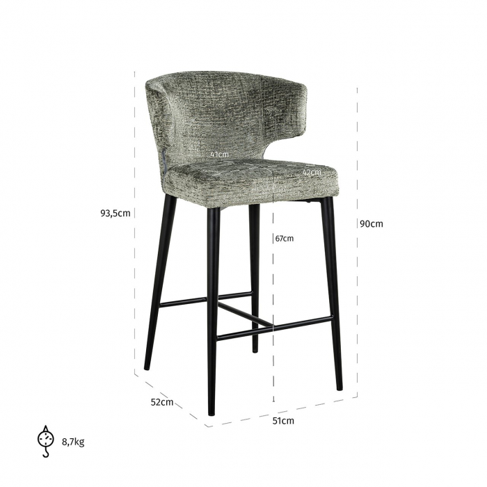 Scaun de bar Counter Taylor thyme fusion (Fusion thyme 206) [5]