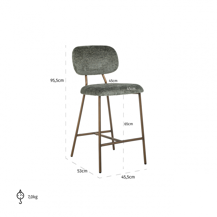 Scaun de bar Counter Xenia gri / auriu mat [5]