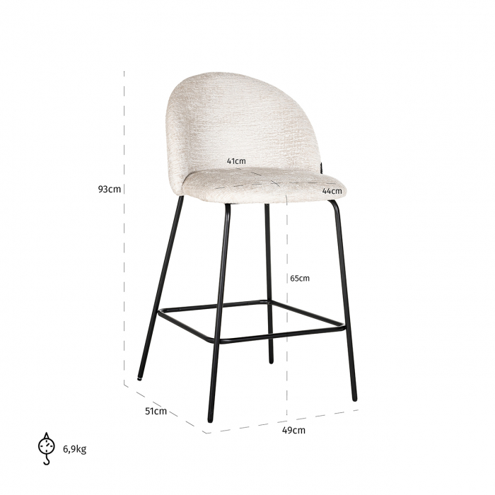 Counter stool Alyssa cream fusion (Fusion cream 02) [5]