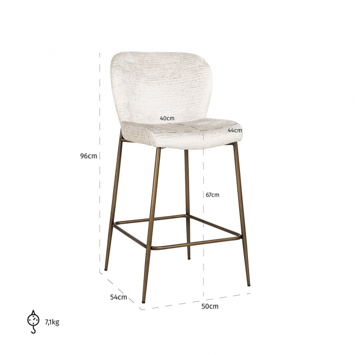 Scaun de bar Counter Darby crem [5]