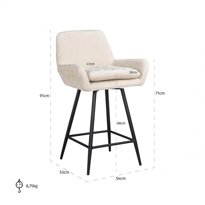 Scaun de birou Linsey bej chenille (Niagara 902 bej) [5]