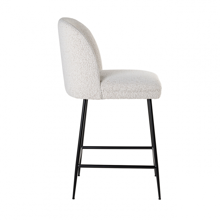 Scaun de bar Counter Pullitzer alb  bouclé / negru [2]