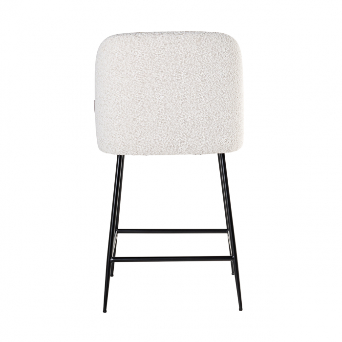 Scaun de bar Counter Pullitzer alb  bouclé / negru [3]