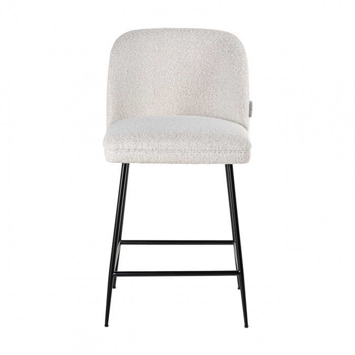 Scaun de bar Counter Pullitzer alb  bouclé / negru [4]