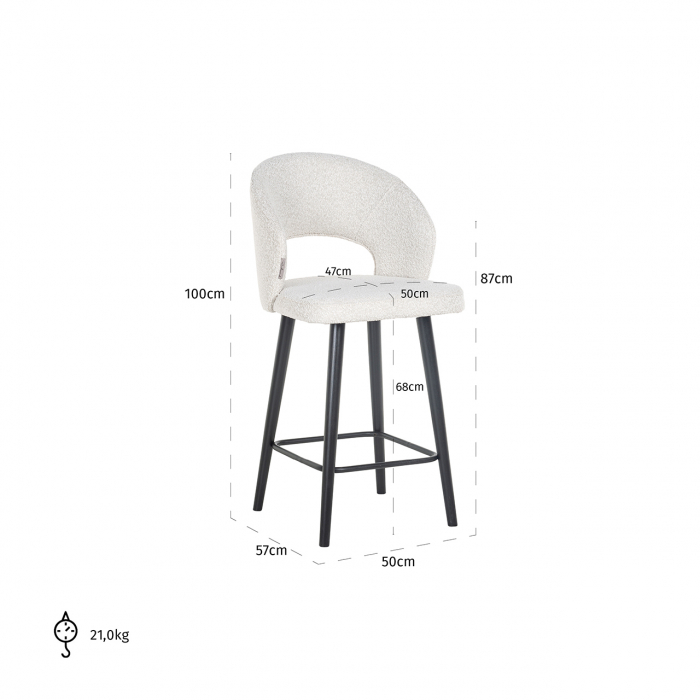Scaun de bar Counter  Savoy alb  bouclé [5]