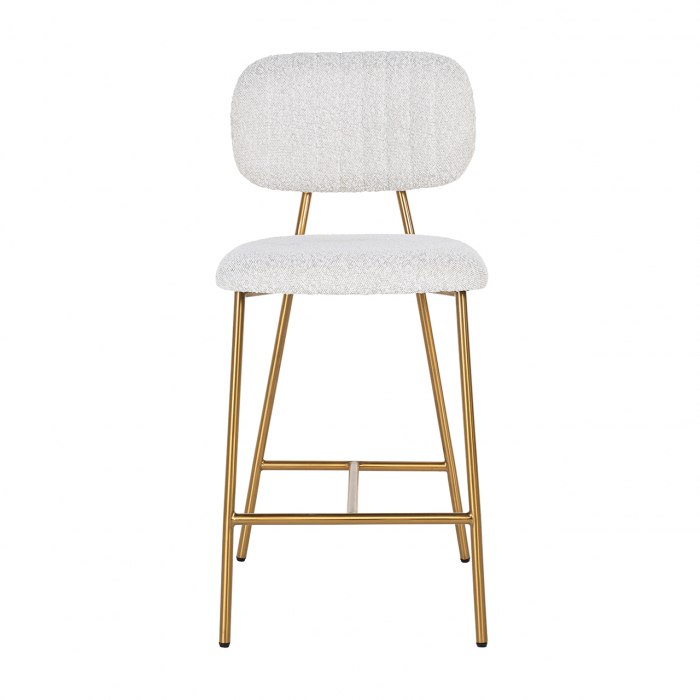Scaun de bar Counter  Xenia alb  bouclé / auriu mat [4]