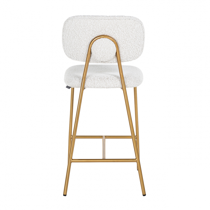 Scaun de bar Counter  Xenia alb  bouclé / auriu mat [3]