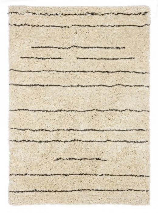 Covor Lines, Poliester Bumbac, Bej, 140x200 cm